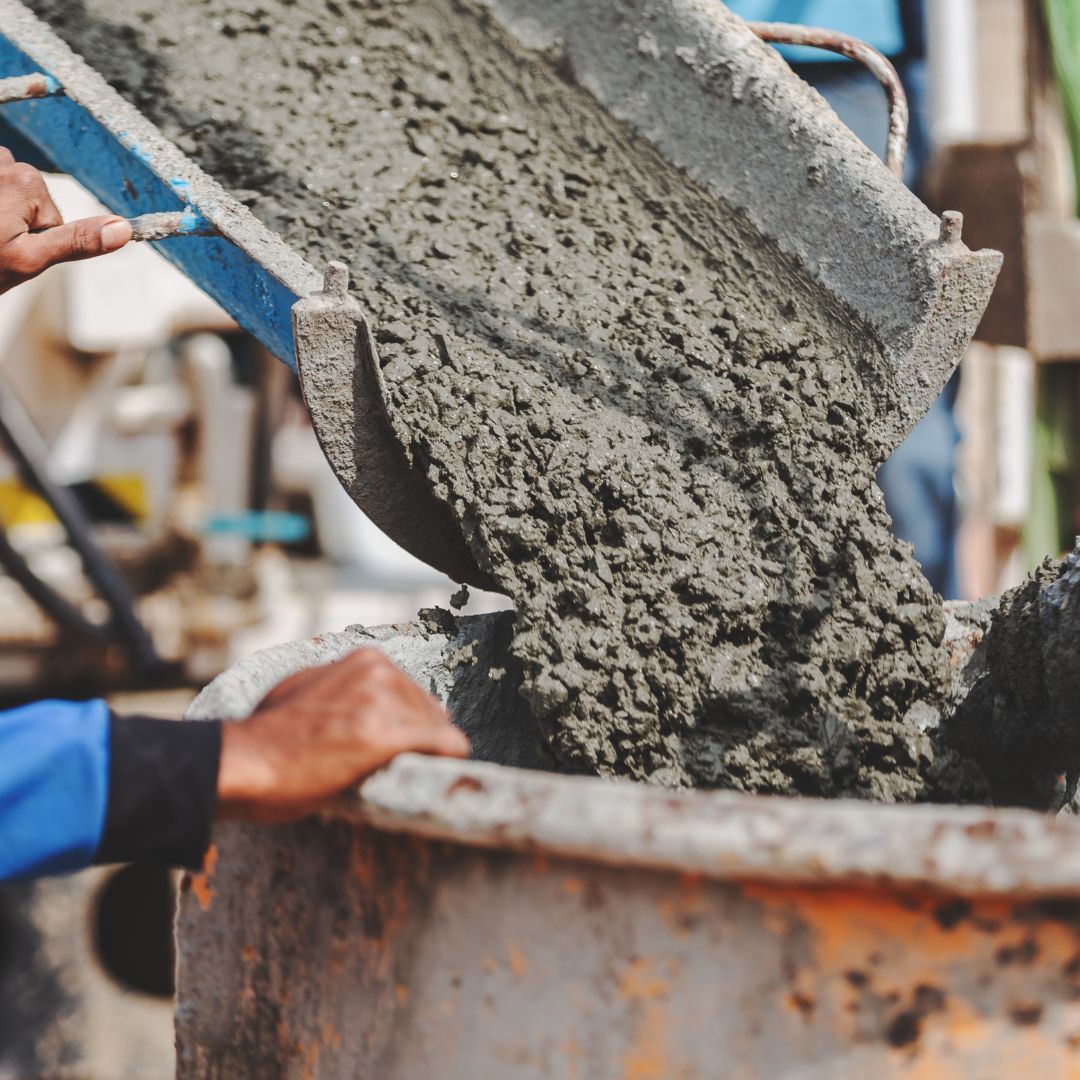 pouring concrete
