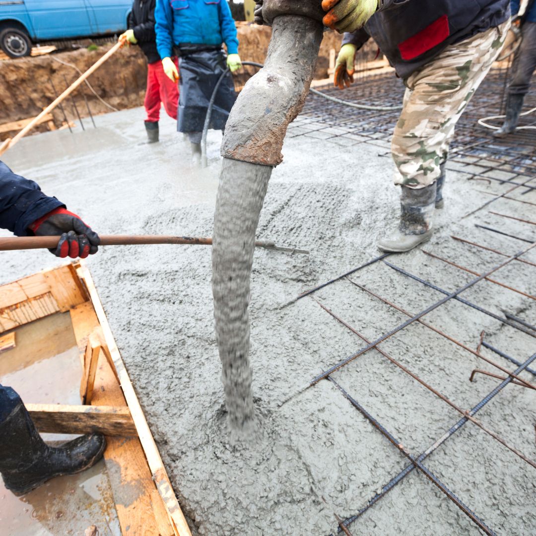 pouring concrete