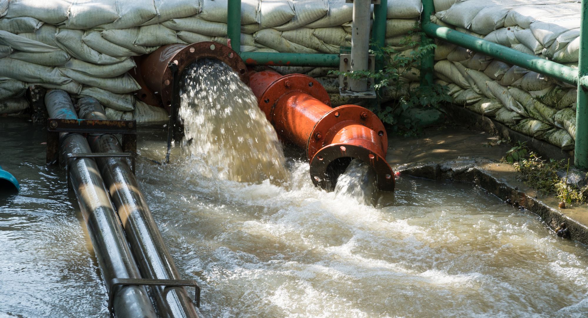 Concrete washout coming out of pipe
