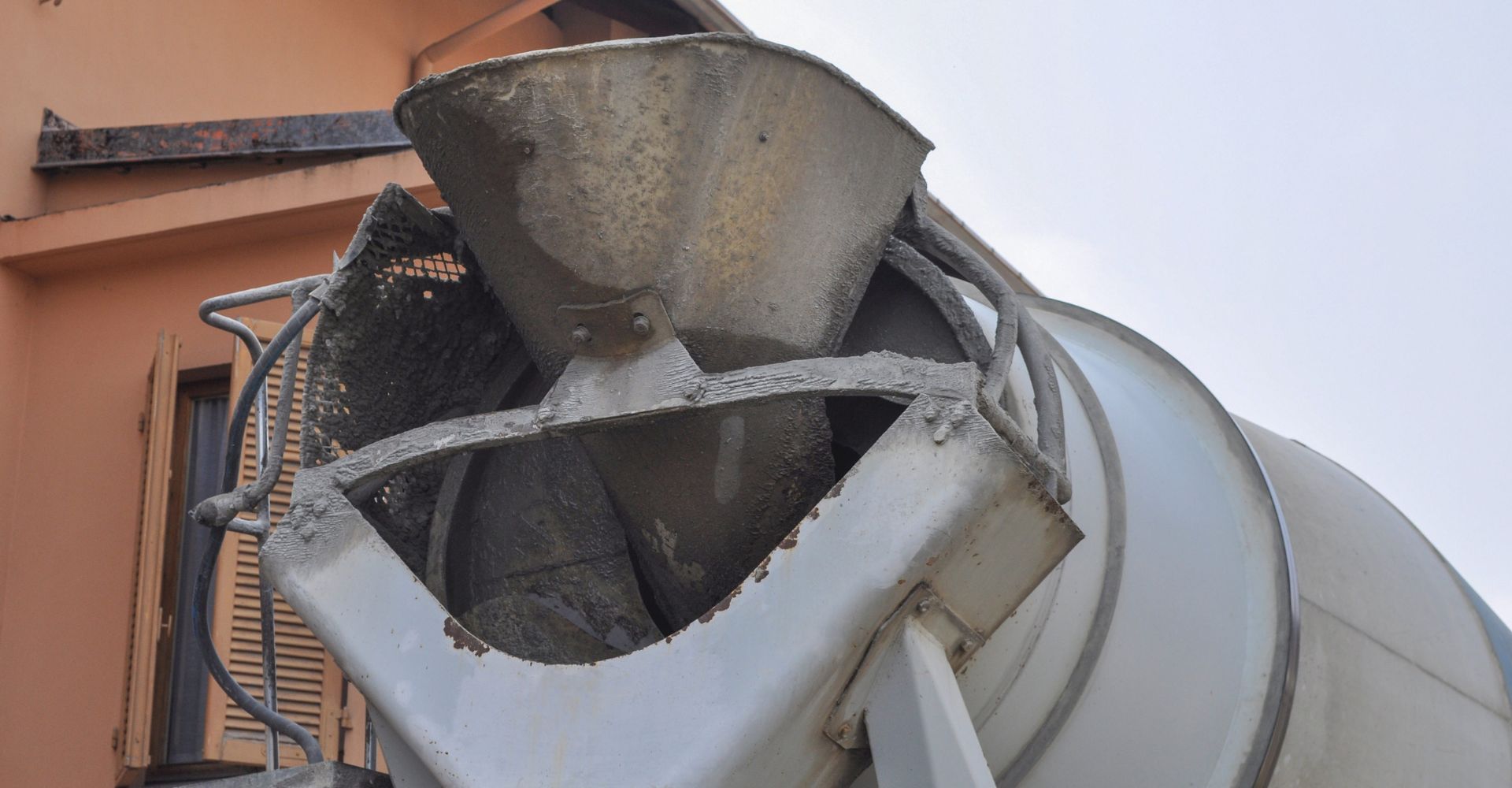 top of a cement mixer truck
