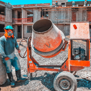 concrete equipment on site