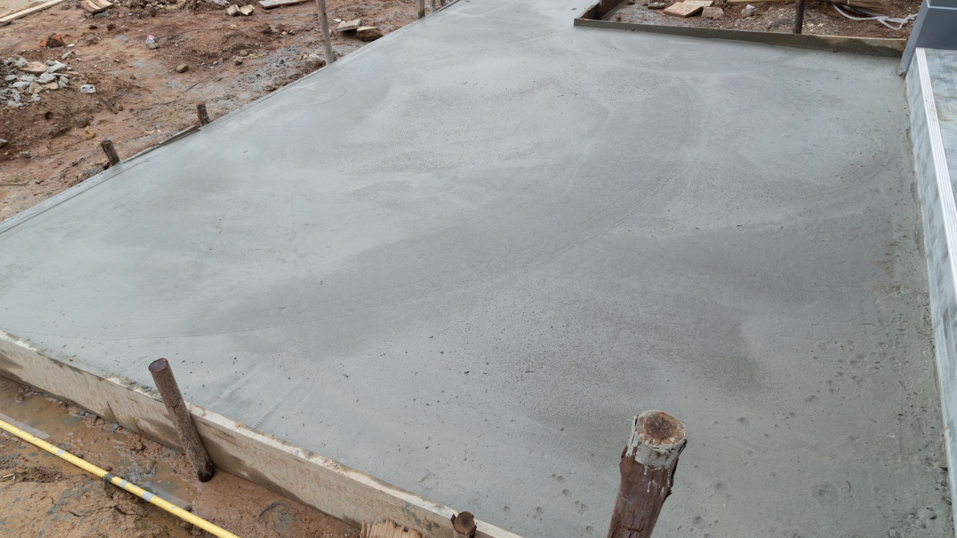 Concrete on a construction site