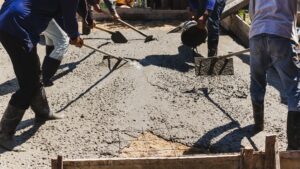 concrete being poured