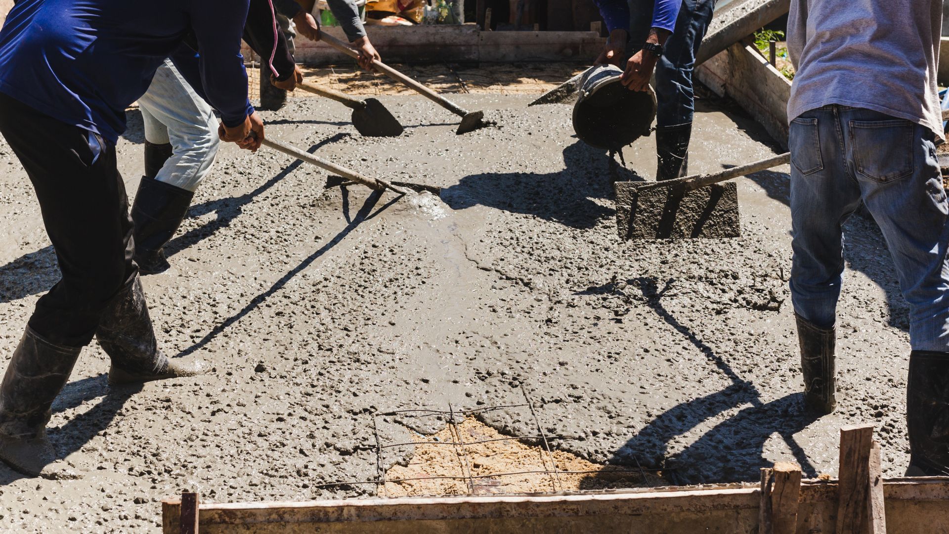 concrete being poured