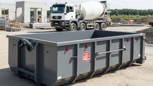 Construction site dumpster.