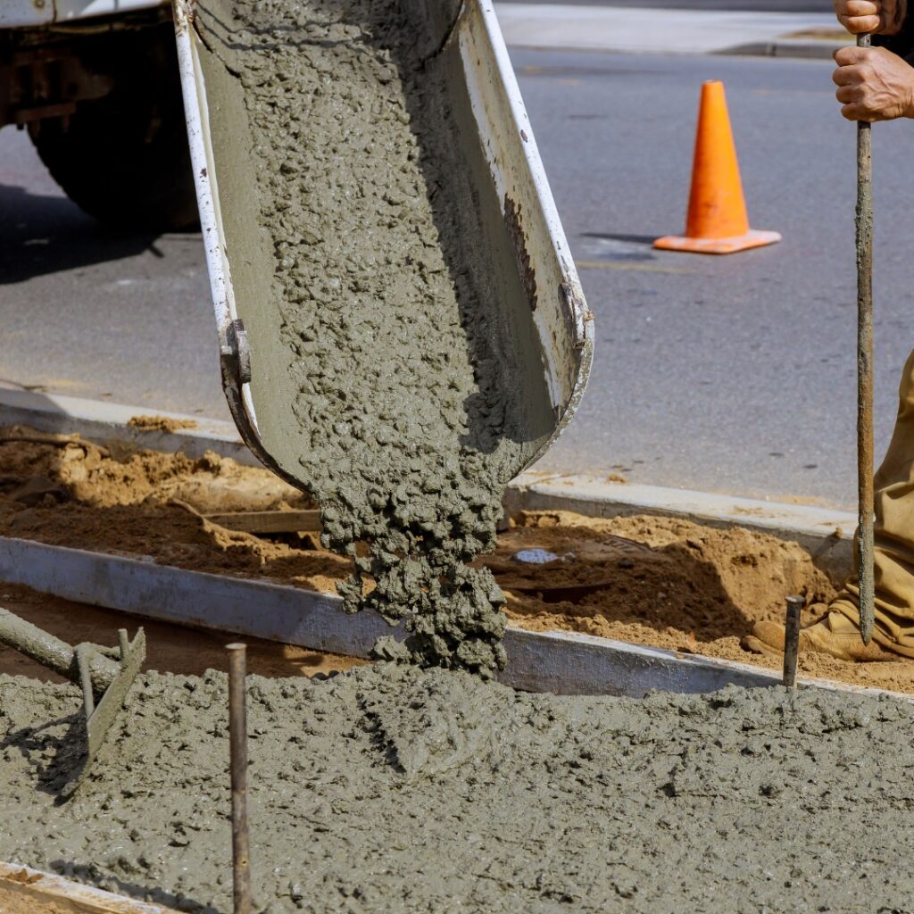 concrete being poured