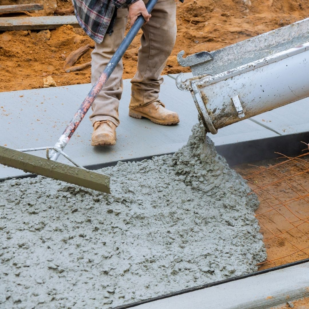 pouring concrete