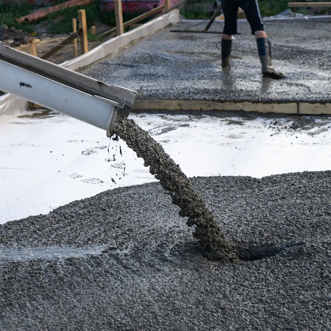 pouring concrete